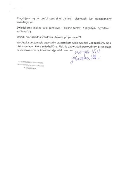 Sprawozdanie z wycieczki do kina